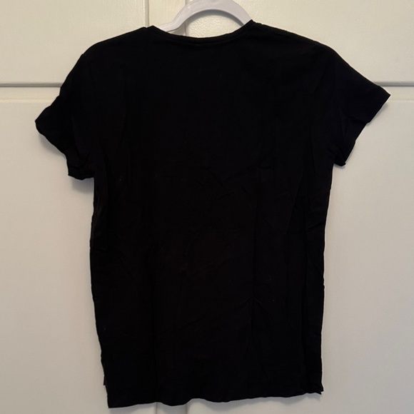 LIKE NEW Zara V-Neck Black Tshirt Basic Short Sleeve - Picture 4 of 4